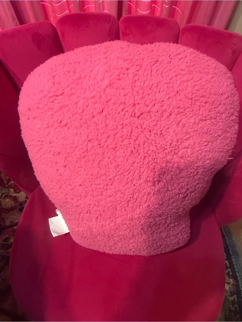 Pink Fuzzy Skull Throw Pillow (2 pillows)